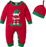 Adorable Christmas Baby Romper - Merry One-Piece Jumpsuit for Boys & Girls, Long Sleeve Footless Outfit
