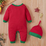 Adorable Christmas Baby Romper - Merry One-Piece Jumpsuit for Boys & Girls, Long Sleeve Footless Outfit